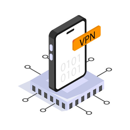 Virtual Private Network ensuring encrypted and secure online activitiesのイラスト素材