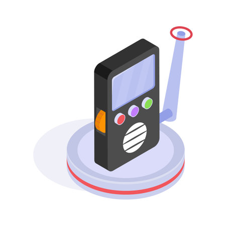 Wireless handset isometric icon in modern styleのイラスト素材