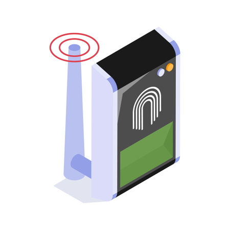 Biometric scanning device isometric vector in editable styleのイラスト素材