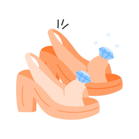 Comfortable and chic bedsole heels for both fashion and supportのイラスト素材