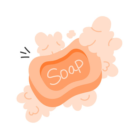 Soap bar hand drawn icon, ready for premium useのイラスト素材