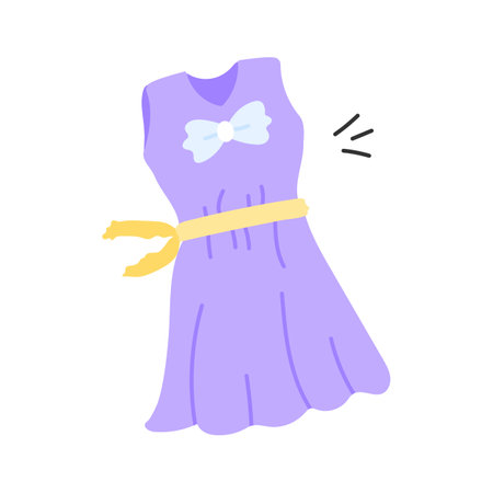 Trendy hand drawn icon of frock, woman fashion apparelのイラスト素材
