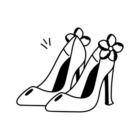 Modern hand drawn icon of high heel, ready to use vectorのイラスト素材