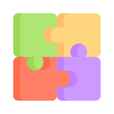 Puzzle pieces fitting together, symbolizing teamwork and collaborationのイラスト素材