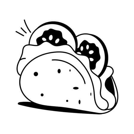 Mexican food, well designed icon of tacoのイラスト素材