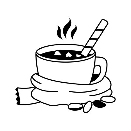 Warm cup of hot cocoa, ready to use iconのイラスト素材