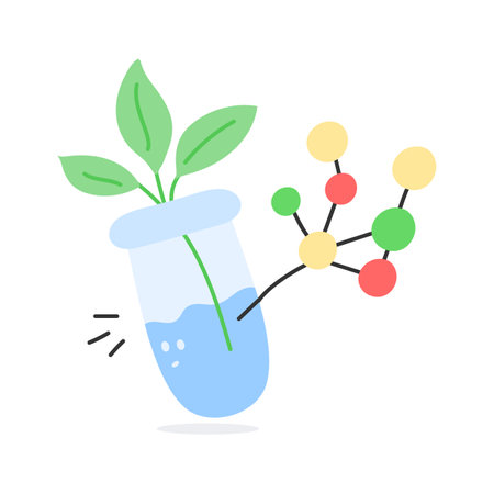 Research involving plant biology and eco friendly molecular studiesのイラスト素材
