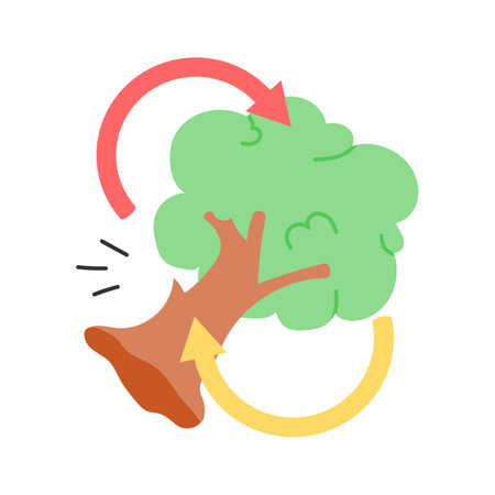 Tree with recycling arrows, indicating sustainable forestry and recyclingのイラスト素材