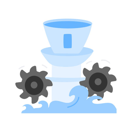 Get this amazing icon of hydro turbine in trendy styleのイラスト素材