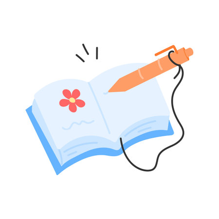 Open book and pencil representing environmental educationのイラスト素材