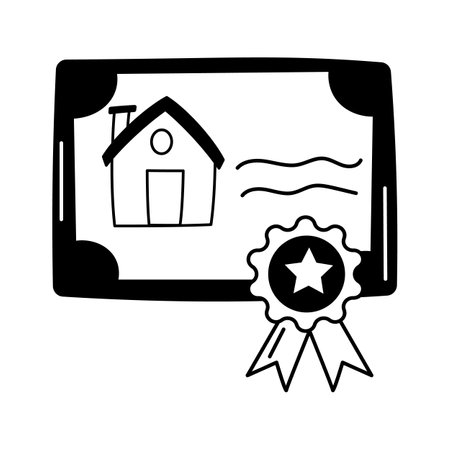 Certificate symbol for a certified propertyのイラスト素材