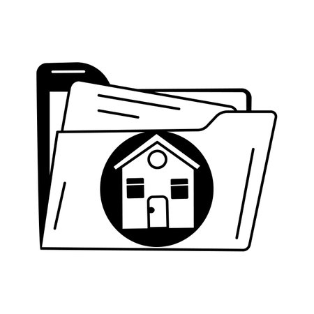 Folder with a house icon, representing property records or filesのイラスト素材