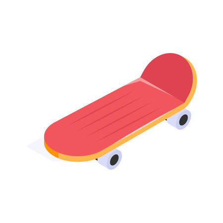 A classic red skateboard for outdoor fun and active playのイラスト素材