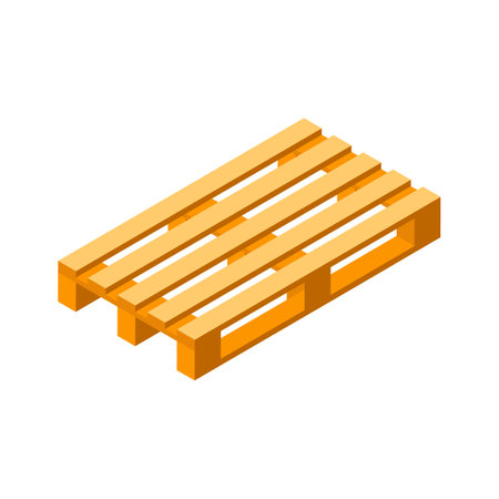 A standard wooden pallet for cargo or goods transportationのイラスト素材