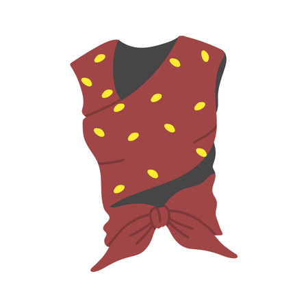 Sleeveless maroon vest vector design, customizable iconのイラスト素材