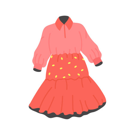 Frill maxi vector design in modern design styleのイラスト素材