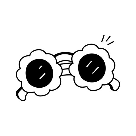 Icon of floral sunglasses for sunny daysのイラスト素材