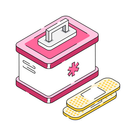 Get your hands on this amazing icon of first aid kit in isometric styleのイラスト素材