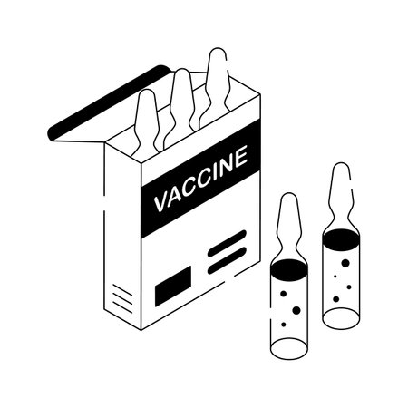 Box of vaccine ampoules for immunization and healthcare protectionのイラスト素材