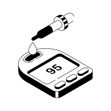 A device for measuring blood sugar levels in diabetic patientsのイラスト素材