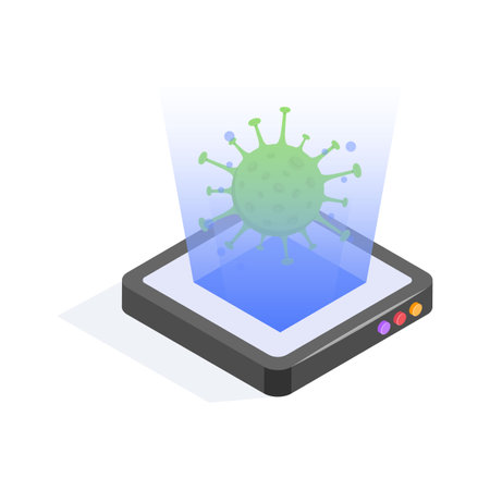 Holographic display for studying viruses and infectious diseasesのイラスト素材