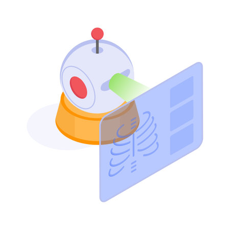 AI powered scanner for analyzing radiology images in detailのイラスト素材