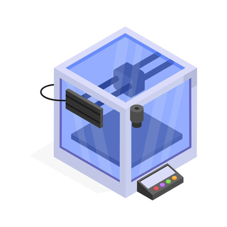 Get this amazing icon of 3d printer in modern isometric styleのイラスト素材