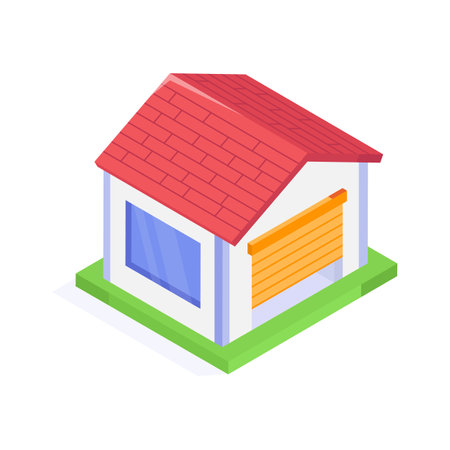 Garage icon in modern style, ready to use vectorのイラスト素材