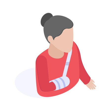 A person with a bandaged hand symbolizing health and injury protectionのイラスト素材