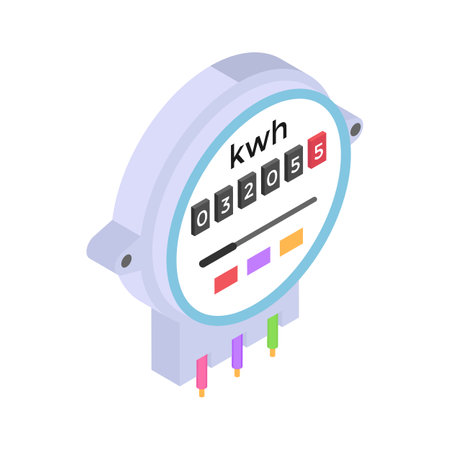 Get this editable design of electricity meter in modern styleのイラスト素材