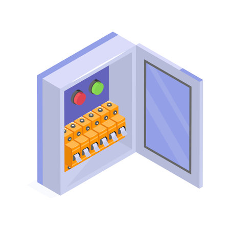 Trendy isometric icon of circuit breaker in modern styleのイラスト素材