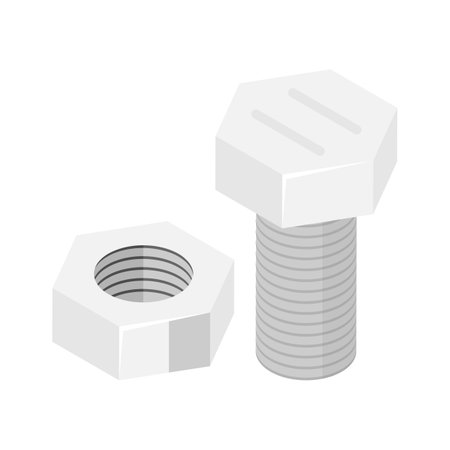 Metal fasteners essential for securing various constructionsのイラスト素材