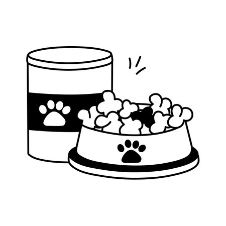 Well designed hand drawn icon of pet food in modern styleのイラスト素材