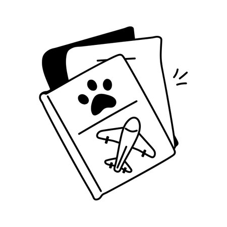 Official documentation for pets traveling internationally, ensuring legal entryのイラスト素材