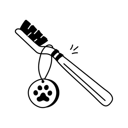 Specialized toothbrush for cleaning pet teeth and maintaining oral hygieneのイラスト素材