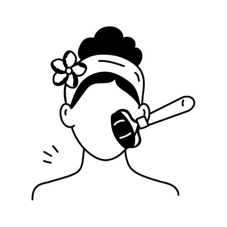 Minimalist icon representing professional beauty treatment and relaxationのイラスト素材