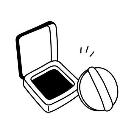Icon of compact face powder for beauty and salon designsのイラスト素材