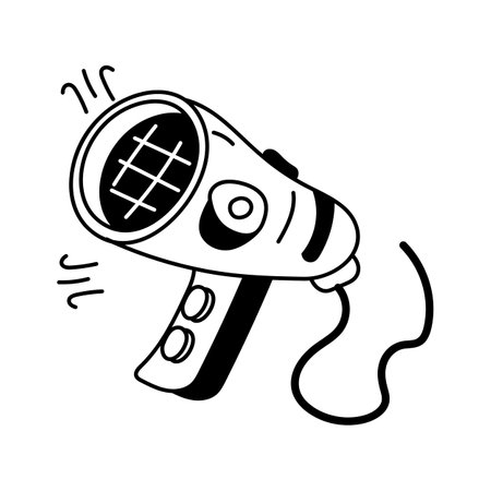 A hair dryer icon for professional styling and salon equipmentのイラスト素材