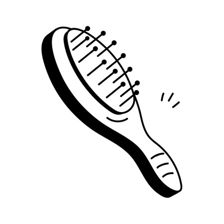 Minimalist icon of a hand brush, suitable for hairstylingのイラスト素材