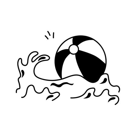 A colorful ball floating in pool, ready to use vectorのイラスト素材