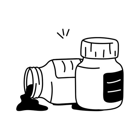 Icon of poster color bottles, ideal for art and design projectsのイラスト素材