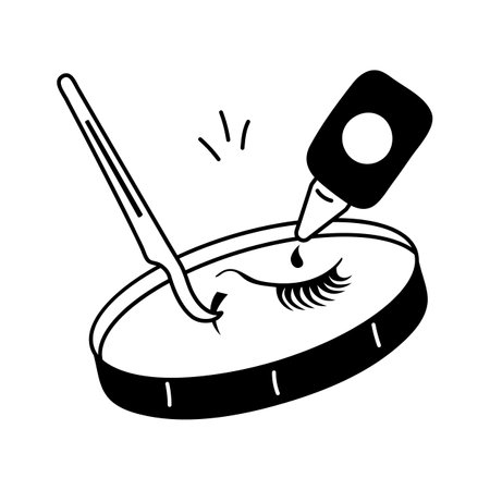 Eyelash tools symbolizing beauty routines and self care groomingのイラスト素材