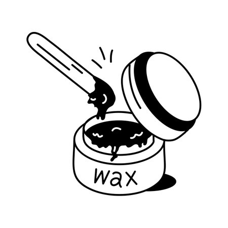 Wax jar symbolizing beauty care, smooth skin, and groomingのイラスト素材