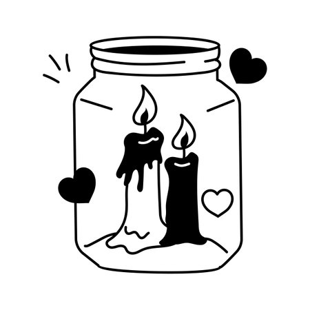 Lit candles symbolizing peace, relaxation, and creating a calming environmentのイラスト素材