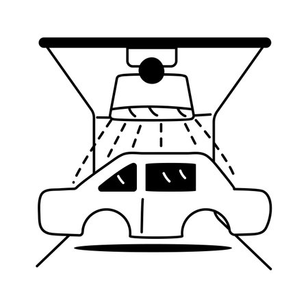 Automated car painting system for precision and uniformity in manufacturingのイラスト素材