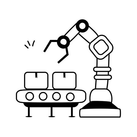 Take a look at this amazing icon of batch production in hand drawn styleのイラスト素材