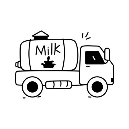 Get this amazing icon of milk truck in trendy styleのイラスト素材
