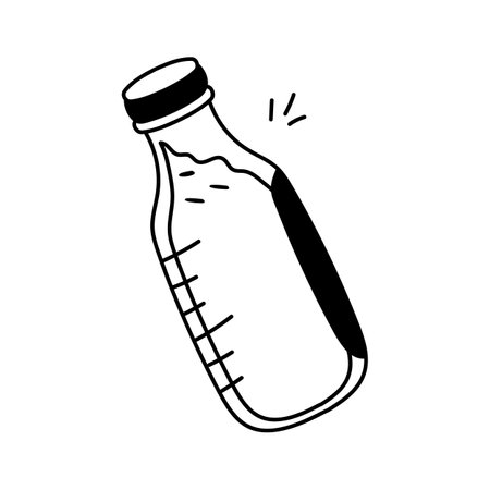 Standard milk bottle for packaging and saleのイラスト素材
