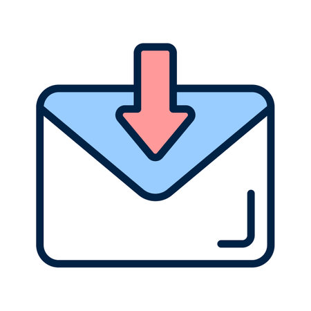 Icon of received mail indicating messages or email notificationsのイラスト素材