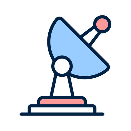 Satellite earth station icon symbolizing global communicationのイラスト素材